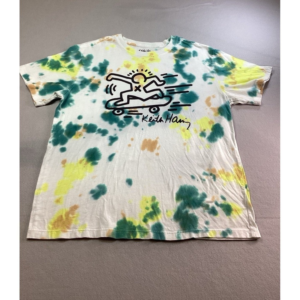 Keith Haring Skateboarding Tie Dye T-Shirt Street Art Graphic Tee